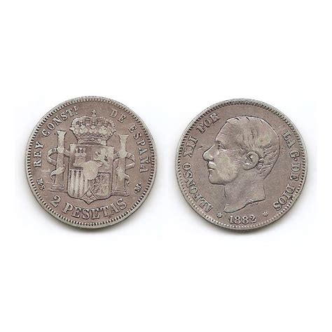 Moneda 2 Pesetas 1882 *18*82 Madrid MS M .